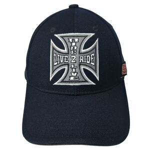 Live 2 Ride Ride 2 Live Strapback Hat Blue One Size 6 Panel Heavy Metal